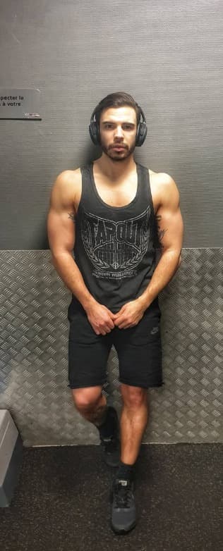 Damien Narfin après une séance de musculation
